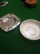 2 Vintage Players Advertising Ashtrays