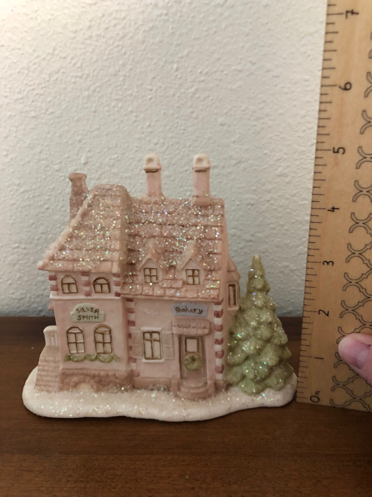 Byron Molds Christmas village silversmith and bakery sparky pastel decor