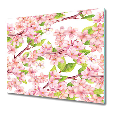 Glass Surface Worktop saver Cherry blossom Apple Sakura flowers Pink soft 60x52