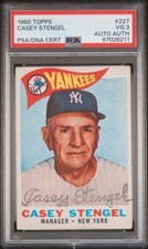 1960 Topps Casey Stengel SIGNED PSA 3 PSA/DNA AUTHENTIC Autographed Yankees #227