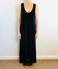 Mela Purdie Size 14 L Black Jersey Scoop Neck Maxi Dress Made In Australia