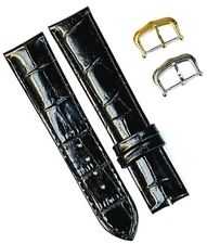 Watch Band For Cartier Tank Antique Alligator Grain Size 20x18mm Black Color