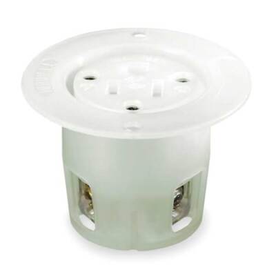 Hubbell Hbl5279c Flanged Receptacle, 15 A Amps, 125V Ac, Panel Mount, Single