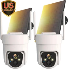 Wireless Solar Outdoor Security PTZ AI Motion Detection Audio Wifi Camera,Hom...