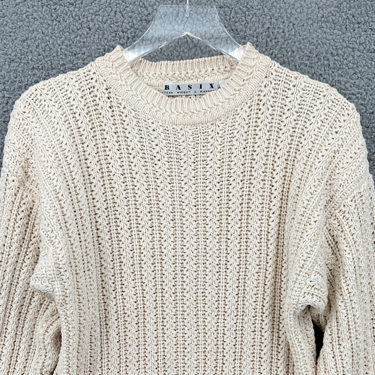 VINTAGE Fenn Wright and Manson Basix Womens M Ivory Cable