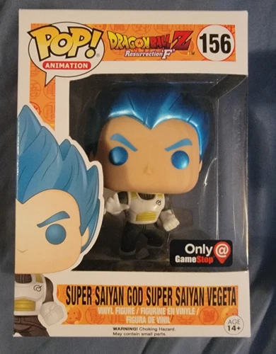 NEW! Funko Pop! Dragon Ball Z Super Saiyan God Super Saiyan Vegeta 156 Gamestop
