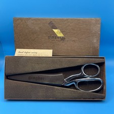 Vintage Gingher G-8 Knife Edge Dressmaker's Shears Scissors W/ Sheath  Box
