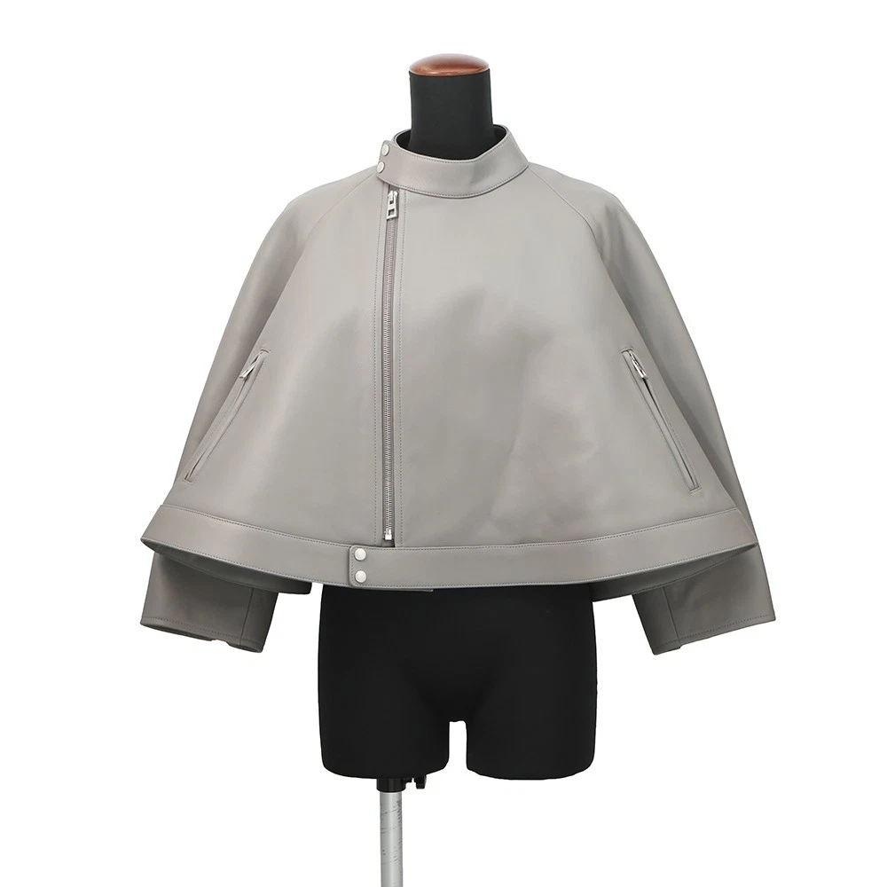 Loewe — LOEWE Trapeze Leather Jacket Size 36 Leather Gray S540Y34L35