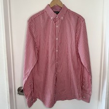PENGUIN By Munsingwear Cotton Red Gingham Heritage Slim Fit Men s 15 1/2 34 35