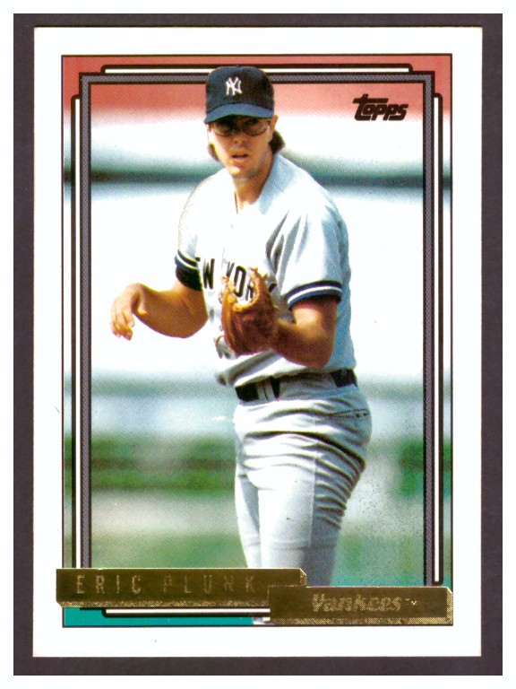 1992 Topps - Eric Plunk #672 Gold - New York Yankees - Mint 10