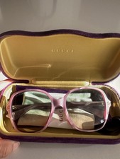 Gucci Pink AR Oversized Sunglasses with Purple Case Made in Italy
