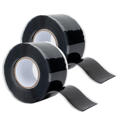 2 Rolls Self Fusing Silicone Repair Tape Waterproof Pipe Hose Cable Wrap Black