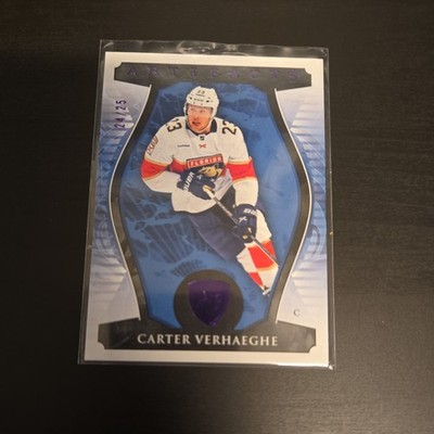Carter Verhaegue Florifa Panthers 23/24 lila Artefakte Hockeykarte # bis /25
