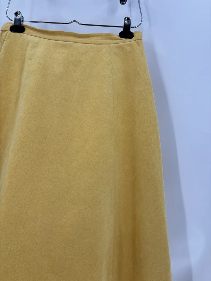 Conjunto de falda vintage Vera Maxwell para mujer grande amarilla ultra gamuza pecho único Foto 3 de 4