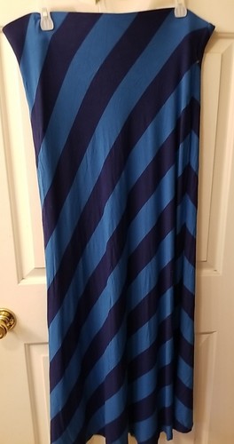 Maxi abito donna Ann Taylor senza spalline righe blu taglia L pullover casual - Foto 2 di 4
