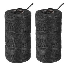 2-Pack Natural Jute Twine String, 2mm x 328ft/100m Garden Twine Black
