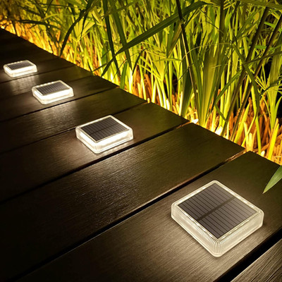 Solar Deck Lights, 4 Pack 30LM LED Dock Lights Natural White 4000K, Outdoor Sola