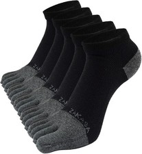 Mens Ankle Toe Socks Athletic Running Five Finger Cotton Crew Socks Breathabl