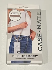 Case-Mate - Crossbody for Any Cell Phone - Taupe Rope NEW