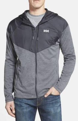 Helly Hansen X-Cool Hoodie Men's Small Full Zip Pockets Melange Grey