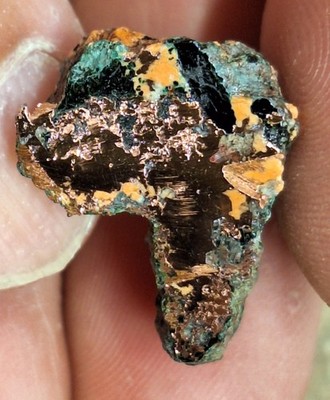 Unique Copper Replacement Agate - Shape Of Africa  - From A Michigan Copper Mine