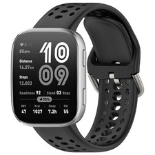 Alisitina for Amazfit Bip 6 Band, Silicone Replacement Strap One Size, Black 