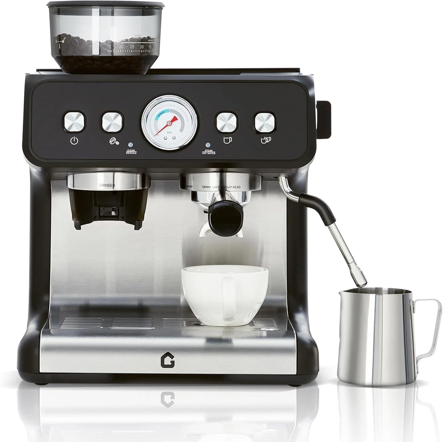 20 Bar Stainless Steel Espresso Machine with Grinder & Milk Frother