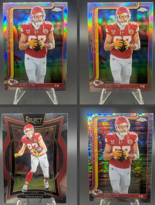 Travis Kelce 4 Card Lot Topps Chrome Refractor Pulsar Chiefs