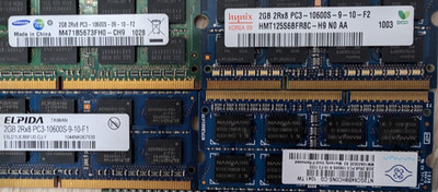 40x Stück 2GB DDR3 RAM PC3 SO-DIMM 10600s 1333 Mhz 2RX8 SODIMM Laptop Aufrüstung