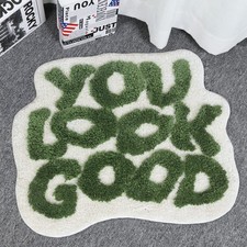 You Look Good Bath Mat Green Funny Bathroom Rug Non Slip Plush Decor 24x31 Inch
