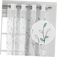  Embroidered Floral, 54"x63", Living Room 54"W x 63"L (Pack of 1) Turquoise