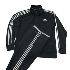 Adidas Mens XL Black Climacool 3-Stripe Full Zip Tracksuit Jacket Pants S07757