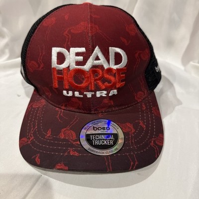 Dead Horse Ultra Trucker Hat Moab Utah Race Cap Red Black Mesh Snapback Skeleton