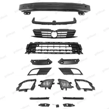 17PC For Jetta 2015-18 Upper/Lower Grille with Bumper Reinforcement Fog lamp Kit