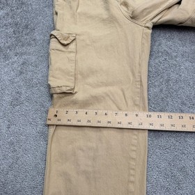 NUON Paperbag Cargo Ankle Pants Women 30 Tan Brown High Rise Cotton Casual 26x26