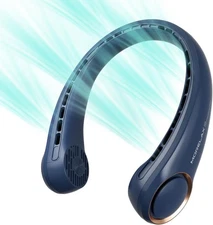 Neck Fan USB Rechargeable Personal Fan, 3 Speeds Adjustable, Large air outlet