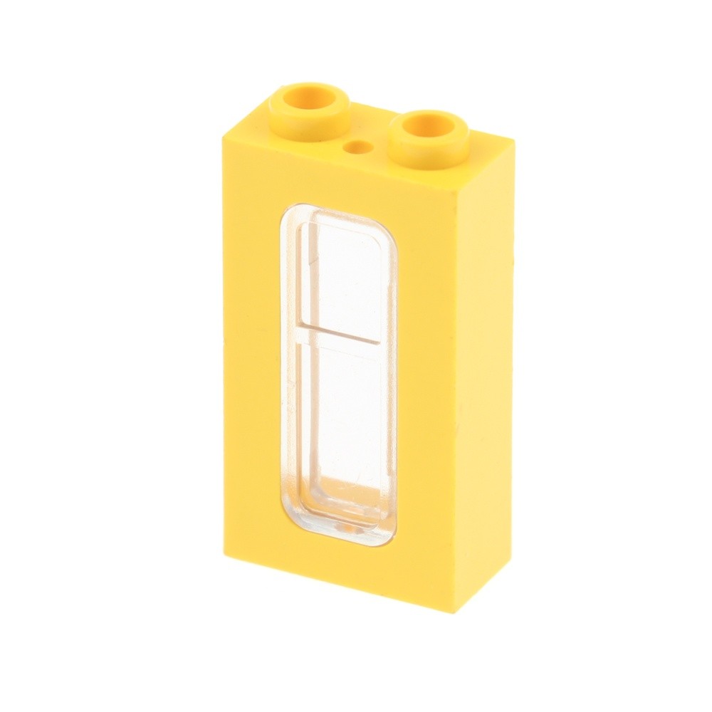 1x LEGO Window Frame 1x2x3 Yellow Transparent Glass White 7815 4036 4035