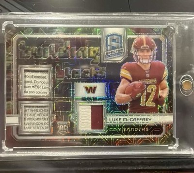 24 Panini Spectra Building Blocks Luke McCaffrey #BBLMY MetaPrizm/25 Laundry Tag