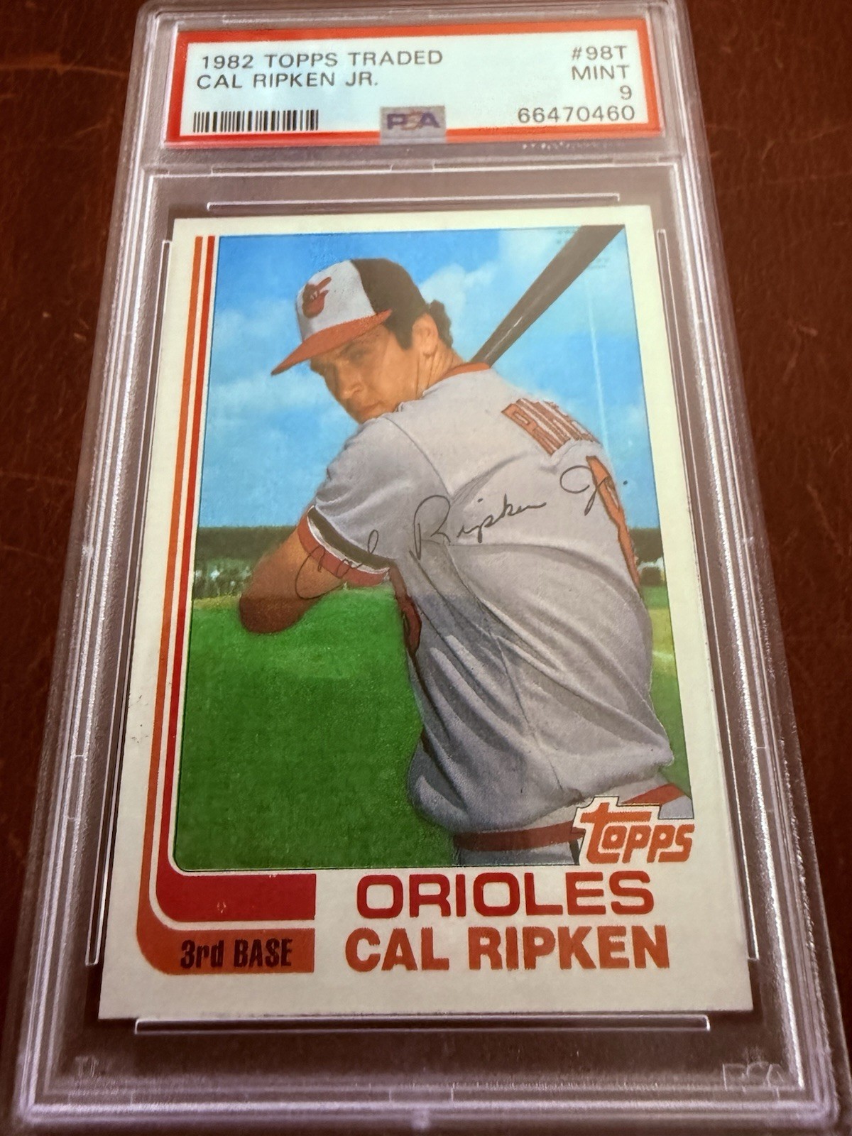 1982 Topps Traded Cal Ripken Jr RC #98T PSA 9 Rookie Orioles HOF view 3