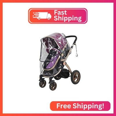 Tiiyee Stroller Rain Cover, Baby Travel Weather Shield Transparent Stroller Ponc