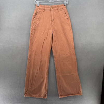 #ad Cotton On Pants Women Size 2 US Terracotta Rust High Waisted Wide Leg Utility $19.99
