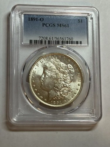 1891-O Morgan Silver Dollar PCGS MS61 Blast White Tougher Date