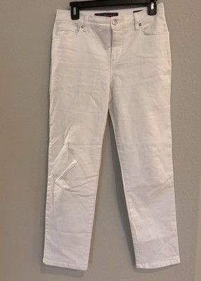Gloria Vanderbilt Amanda Womens Jeans Size 4 White Straight Leg Stretch
