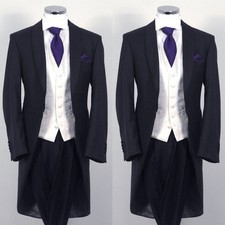 Black Men's Suit Evening Dinner Tailcoat Tuxedos 2Pcs Blazer Business Jacket