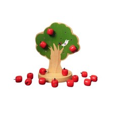 Attractive Counting Toy Hand-Eye Coordination Wooden Fruit Tree Toy Natural
