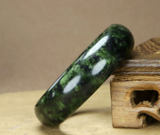 Pulsera Barra Plana Tinta Natural Verde Jade Oliva Jade Hotan 54-64mm