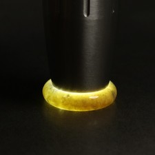 Size 9 Certified Grade A 100 Natural Brown Green Jadeite Jade Ring Burma 00189