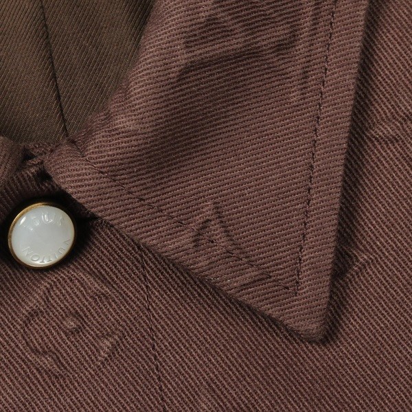 Louis Vuitton Monogram Embossed Overshirt Men’s Brown Cotton Size 46 Used image 8