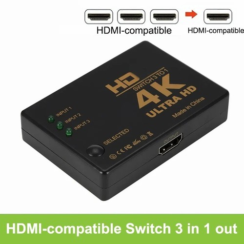 HDMI 3 in 1 Out Switcher 4K 1080P Splitter Hub Adapter Converter for TV PC Box