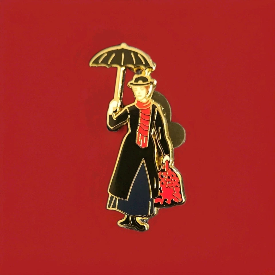 Prendedor Disney RETIRADO✿ Mary Poppins Julie Andrews Paraguas Alfombra Bolso Sombrero Perfectamente Foto 2 de 3